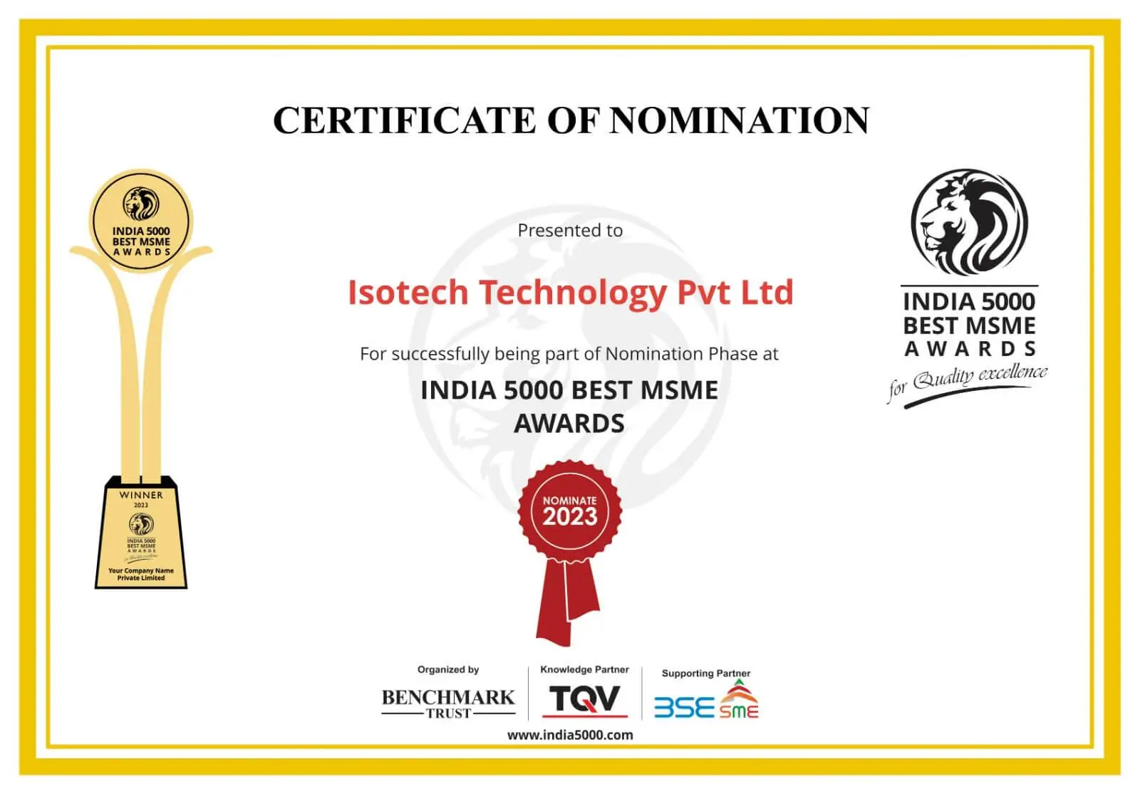India 5000 Best MSME Award